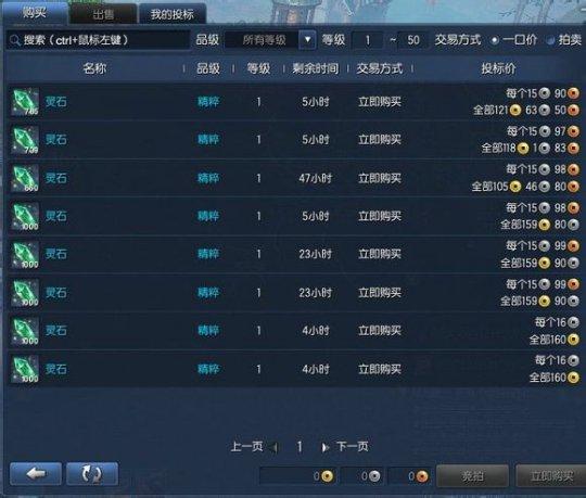 剑灵网通一区最新物价