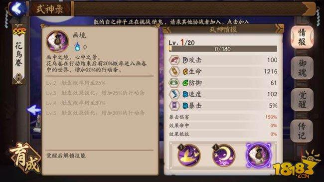 阴阳师SSR花鸟卷技能觉醒属性图鉴一览