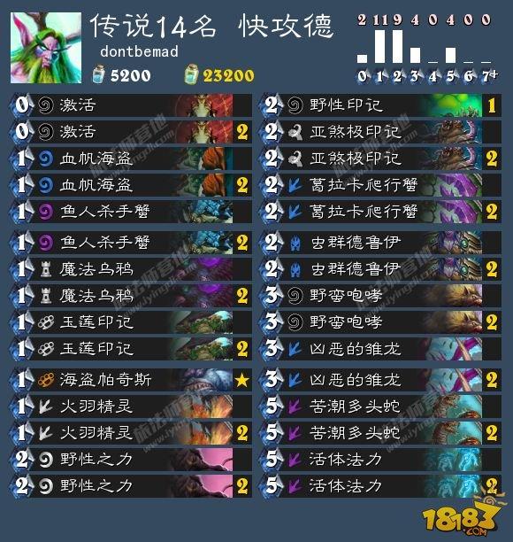 8.21卡组日报:巨人任务法 圣盾骑 海盗战