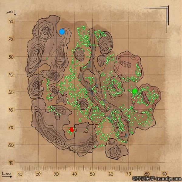 方舟生存进化各地图资源分布位置一览