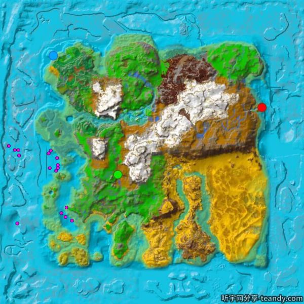 方舟生存进化各地图资源分布位置一览