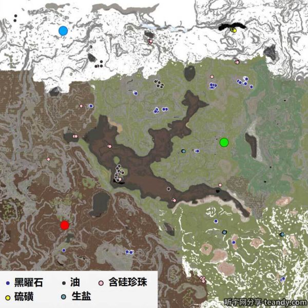 方舟生存进化各地图资源分布位置一览