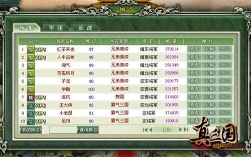 真三国,排行最新图片