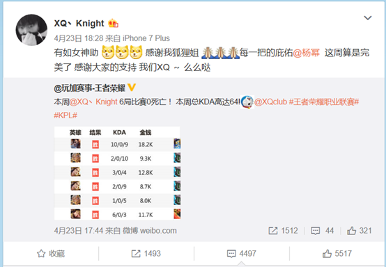 XQ战队KPL捷报频传 竟要感谢女神杨幂?