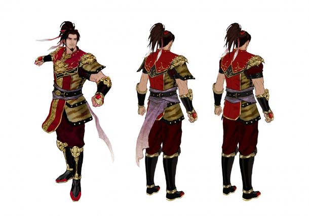 《真三国无双8》孙策人设图公布 红袍常服俊朗无比