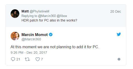 CD Projekt表示：PC版《巫师3》不会加入HDR支持