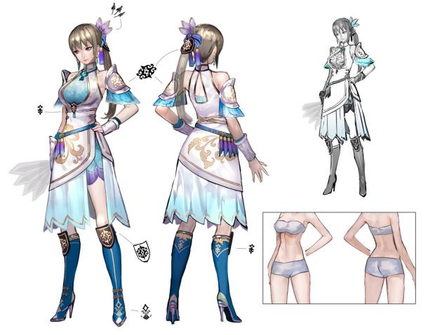 《真三國無雙8》王元姬人設(shè)圖 衣服脫了后尺寸更大了