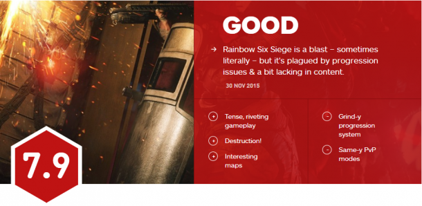IGN重新评测《彩虹六号：围攻》 游戏更有深度