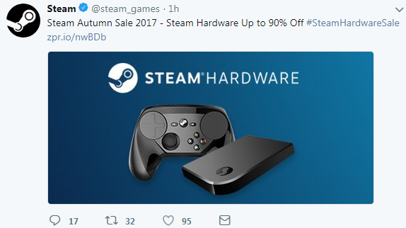 Steam官推被盜取亂發(fā)優(yōu)惠信息 可能是玩家惡作??？