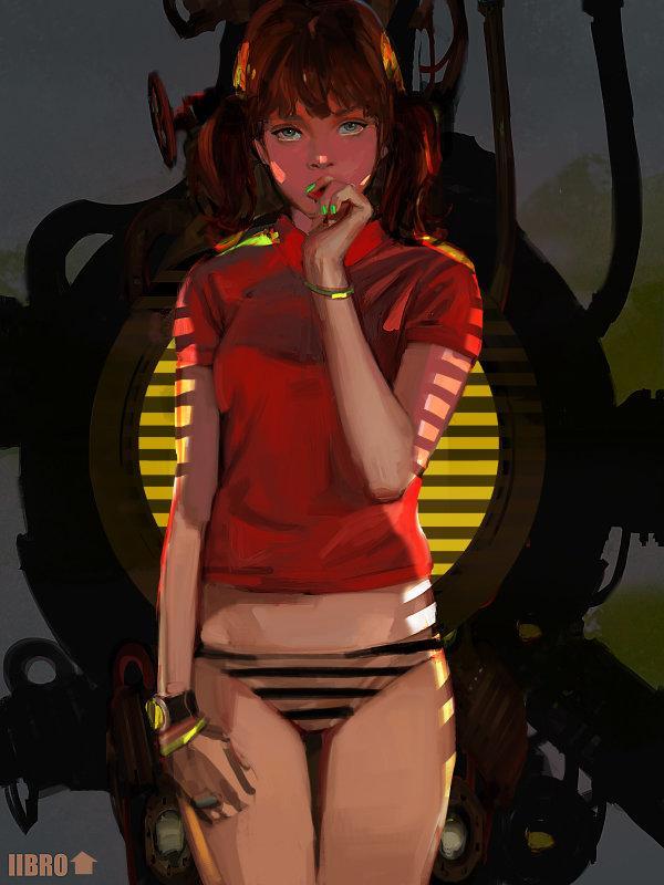 《守望先鋒》女美工概念畫欣賞 皮褲妹子騎機(jī)車翹臀誘惑