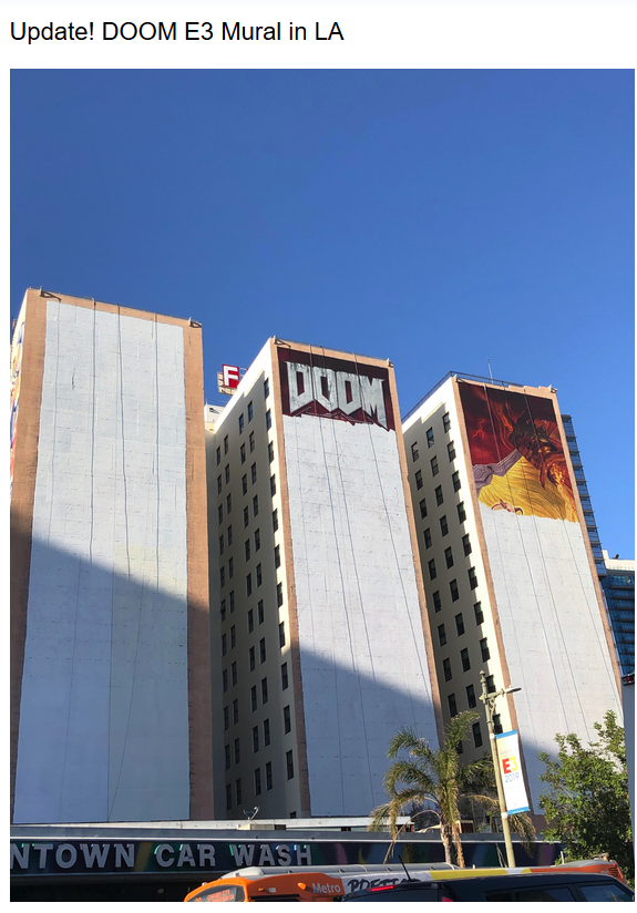 洛杉磯E3著名旅館出現《毀滅戰士：永恒》展示板