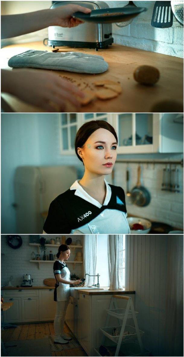 美女Cos《底特律：变人》卡拉 家政女仆颜值超高