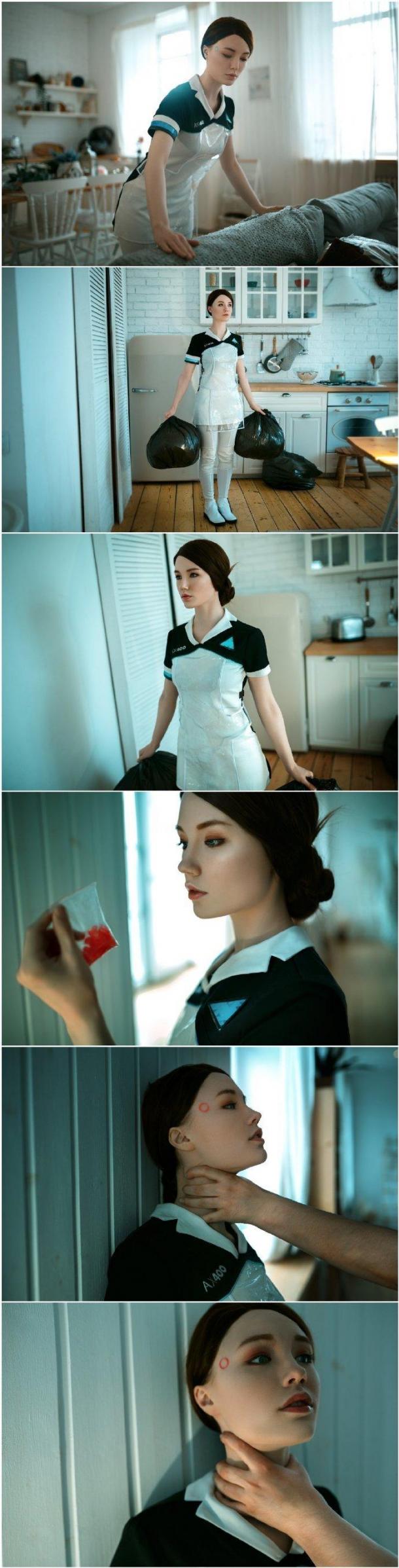 美女Cos《底特律：变人》卡拉 家政女仆颜值超高