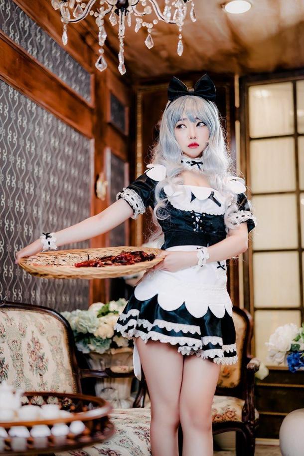 韓妹COS《黑色沙漠》美圖 穿女仆裝性感火辣迷人