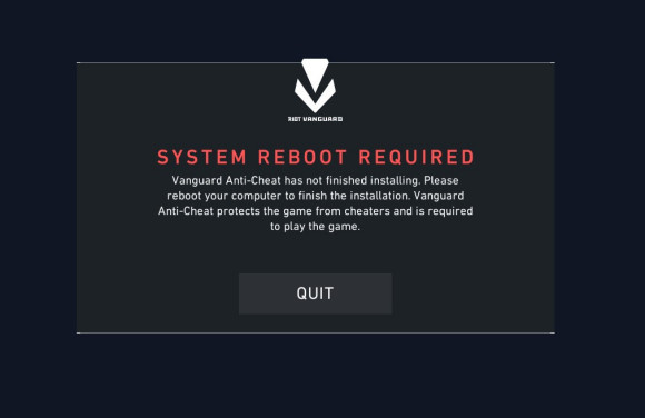 valorant system reboot解决方法分享