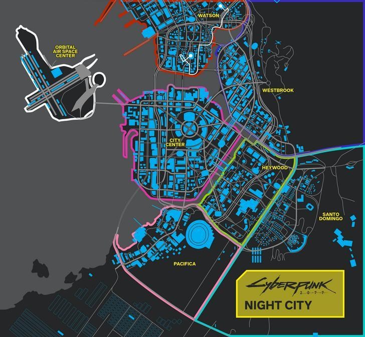 赛博朋克2077夜之城地图预览