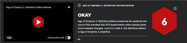 IGN 6分：《帝国时代3：决定版》像个臭奶酪