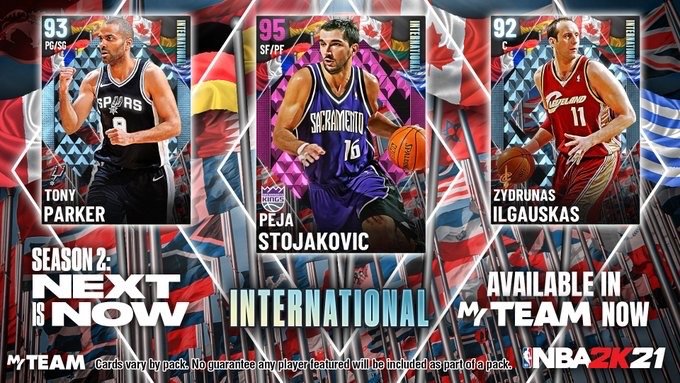 《NBA2K21》International卡包内容一览