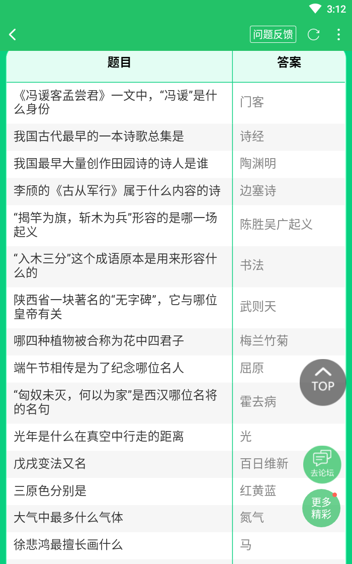 狐妖小红娘手游藏书阁答案大全 藏书阁答题攻略
