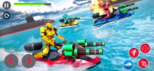 喷气滑雪机器人潜艇战