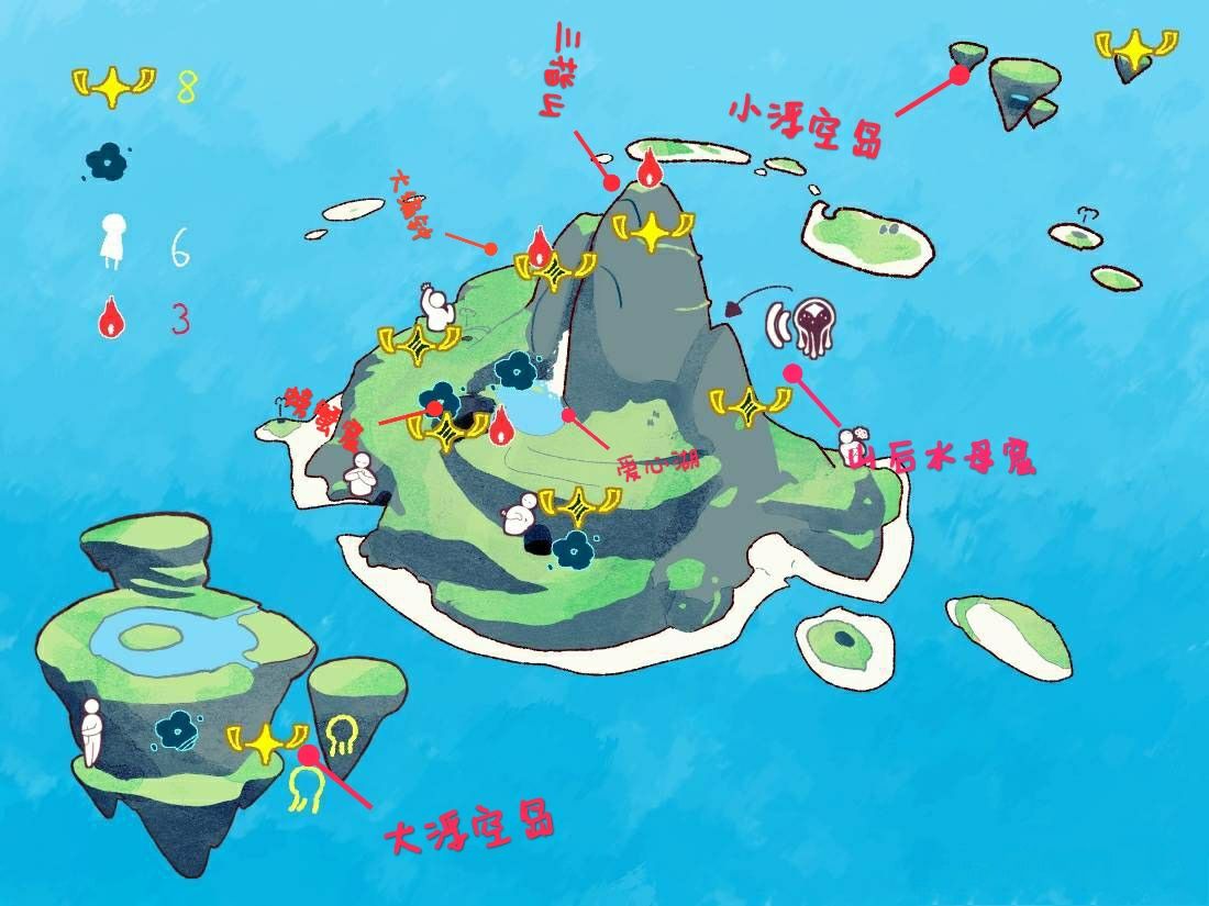 光遇聖域群島地圖詳解聖域群島各地點名稱介紹 教科書風水一點通