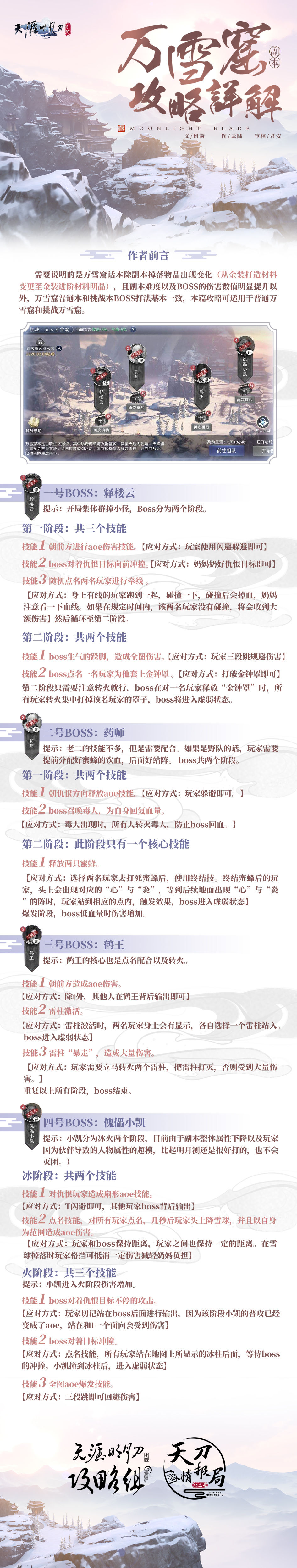天涯明月刀手游萬雪窟攻略 萬雪窟BOSS打法及通關(guān)流程分享