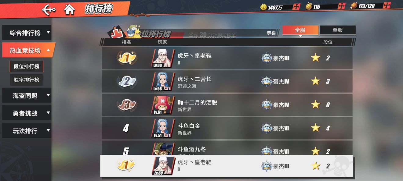 航海王熱血航線最強角色排名 ssr角色排行榜一覽