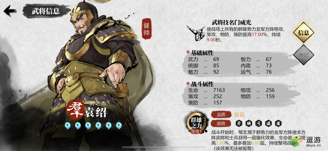 小小五千年袁紹強(qiáng)度分析及培養(yǎng)建議