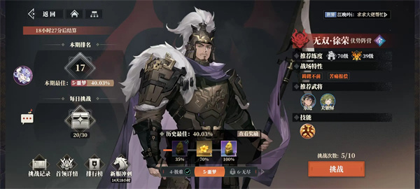 三国志幻想大陆2枭之歌无双徐荣阵容推荐